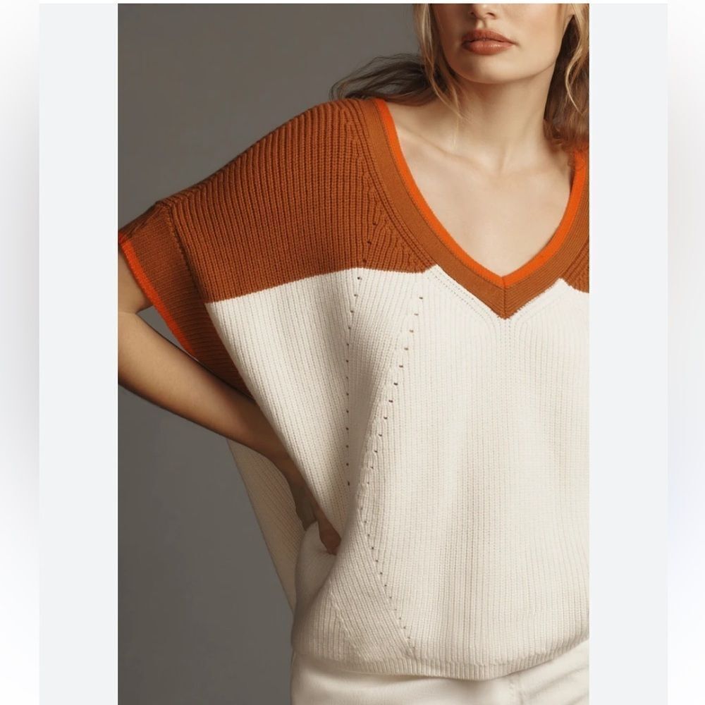 Anthropologie Maeve One Size V-Neck Sweater Tee